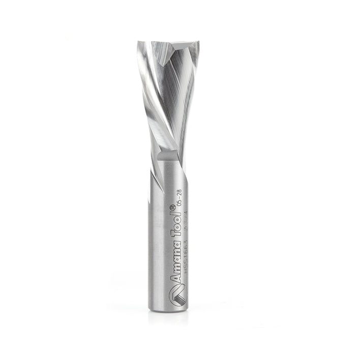 HSS1663 - Double Flute Spiral 3/4 Dia x 1-1/4 x 1/2 Inch Shank Down-Cut