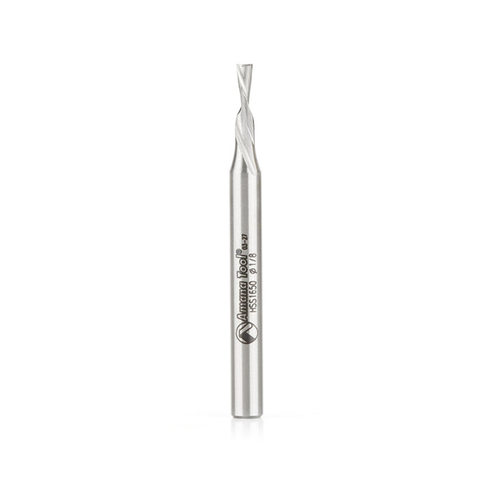 HSS1650 - Double Flute Spiral 1/8 Dia x 5/16 x 1/4 Inch Shank Down-Cut