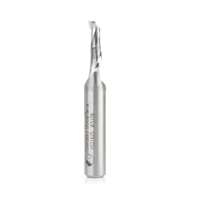 HSS1625 - Single Flute Spiral 5/16 Dia x 1 x 1/2 Inch Shank Up-Cut