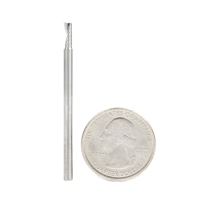 57314 Metric Single Flute, 3mm Dia x 8mm x 3mm Shank x 50mm Long Up-Cut
