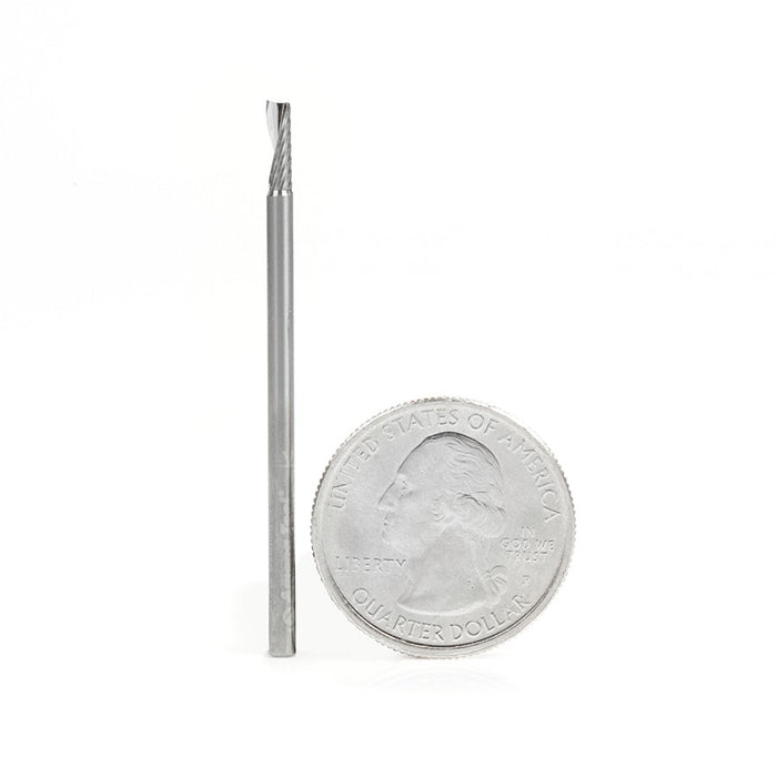 57312 Metric Single Flute, 2.5mm Dia x 8mm x 2.5mm Shank x 50mm Long Up-Cut