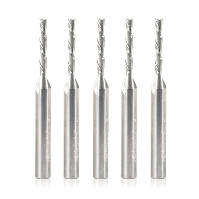 46225-5 5-Pack - 1/8 Dia x 13/16 x 1/4 Shank x 2-1/2 Inch Long Down-Cut Router Bit
