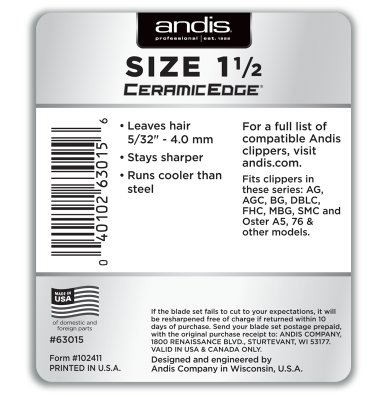 Andis CeramicEdge® Detachable Blade, Size 1 1/2