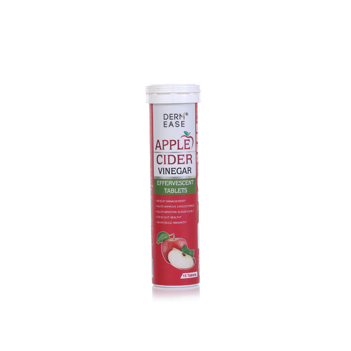 Dern Ease Apple Cider Vinegar supplement tube on a white background