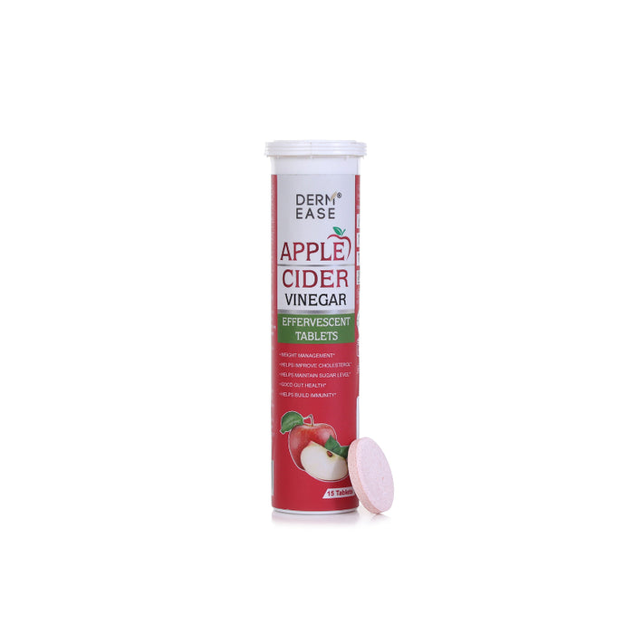 Derm Ease Apple Cider Vinegar supplement tube on a white background