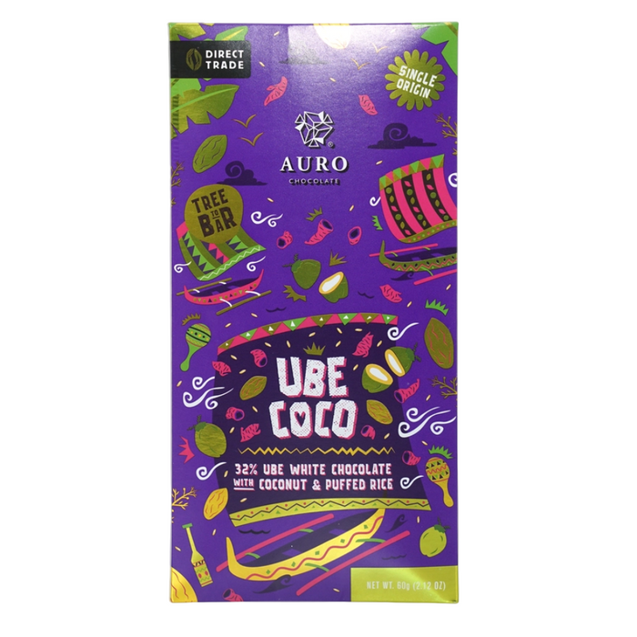 AURO White Chocolate Ube Coconut with Puffed Rice