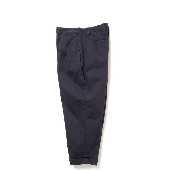 BEAMS+ 2PLEATS TWILL PANTS, Navy