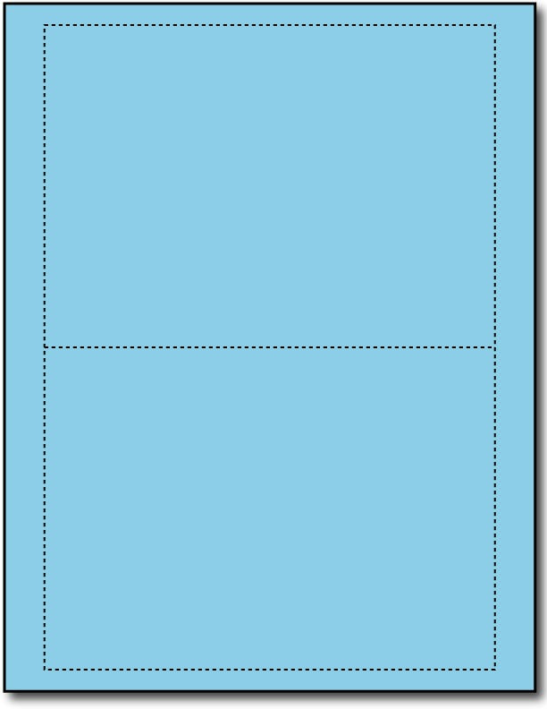 65 lb 2-Up Bright Blue  Postcards, measure (5" x 7") , compatible  with copier, Inkjet and laser, Matte Both sides