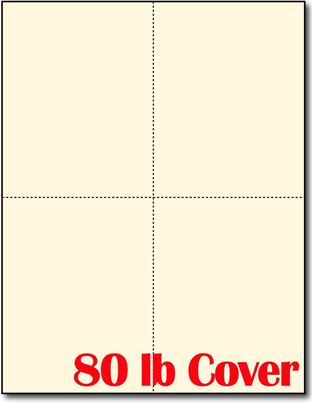 4 Microperforated Cream Postcards on an 8 1/2" x 11" Sheet.