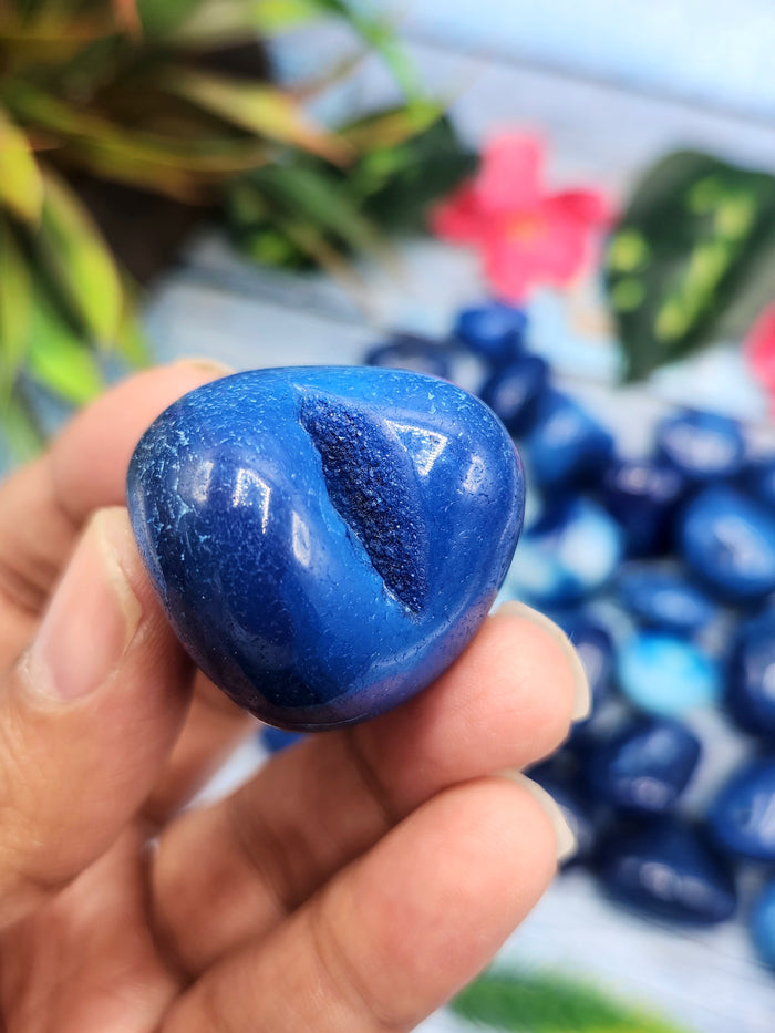Blue Onyx Tumbles - A Gateway to Tranquility and Protection | Crystal | Gemstone | Reiki | Chakra Healing | Lot of 28 pieces - Shwasam