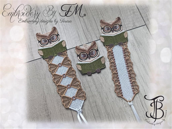 Bookmark Owl with a book  FSL/two variations