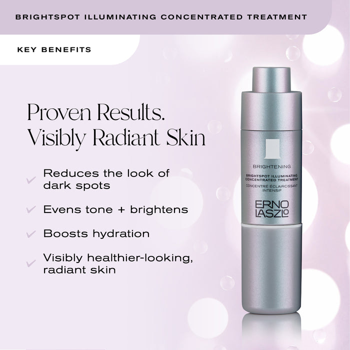 BrightSpot Illuminating Concentrated Treatment
Key Benefits
Proven Results. Visibly Radiant Skin
Reduces the look of dark spots
Evens tone + brightens
Boosts hydration
Visibly healthier-looking, radiant skin