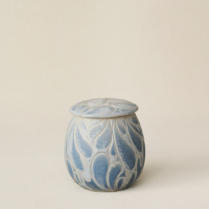 Hand-thrown and hand-glazed ceramic canister by Rookwood Pottery