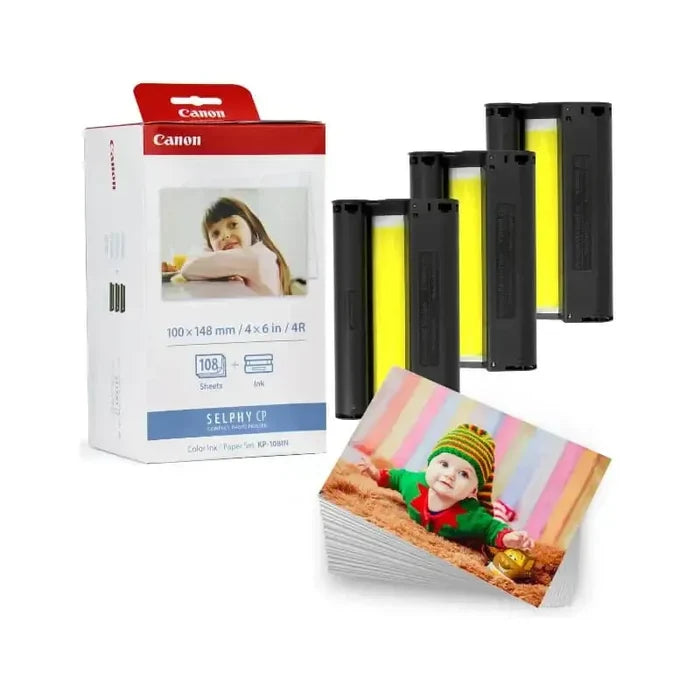 Canon KP108IN Original Colour Ink and Photo Paper Set Triple Pack - KP-108