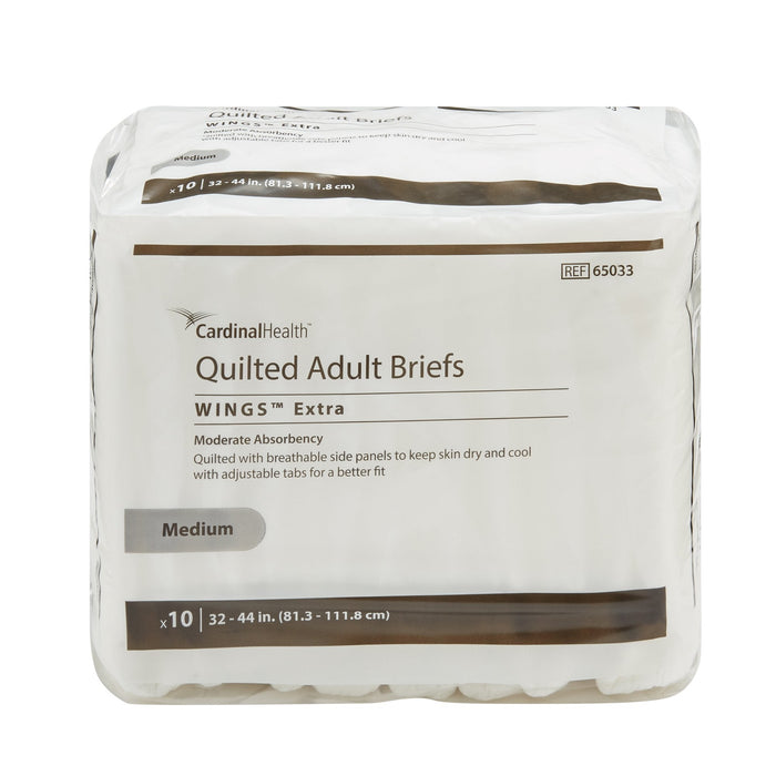 Cardinal Health Wings Extra Quilted Adult Briefs, Moderate - 65033-Pack - LL Medico