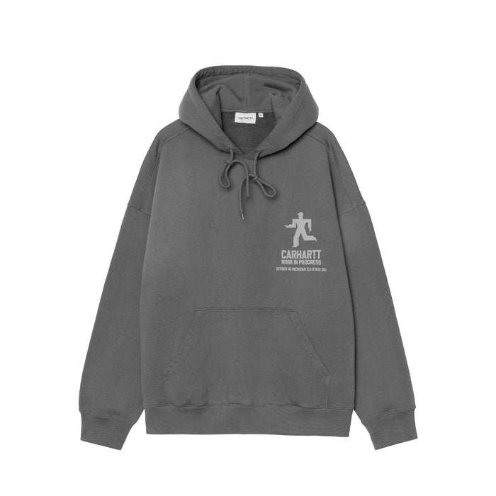 Carhartt WIP HOODED DISTANCE SWEATSHIRT, Graphite Stone Dyed