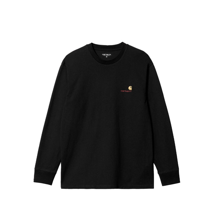 Carhartt WIP L/S AMERICAN SCRIPT T-SHIRT, Black - Image 1