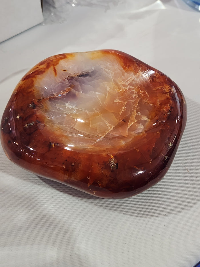Carnelian Handmade Bowl: Aesthetic Decor and Spiritual Harmony | Reiki/Chakra/Healing | Home Decor | Weighing 400 gms - Shwasam