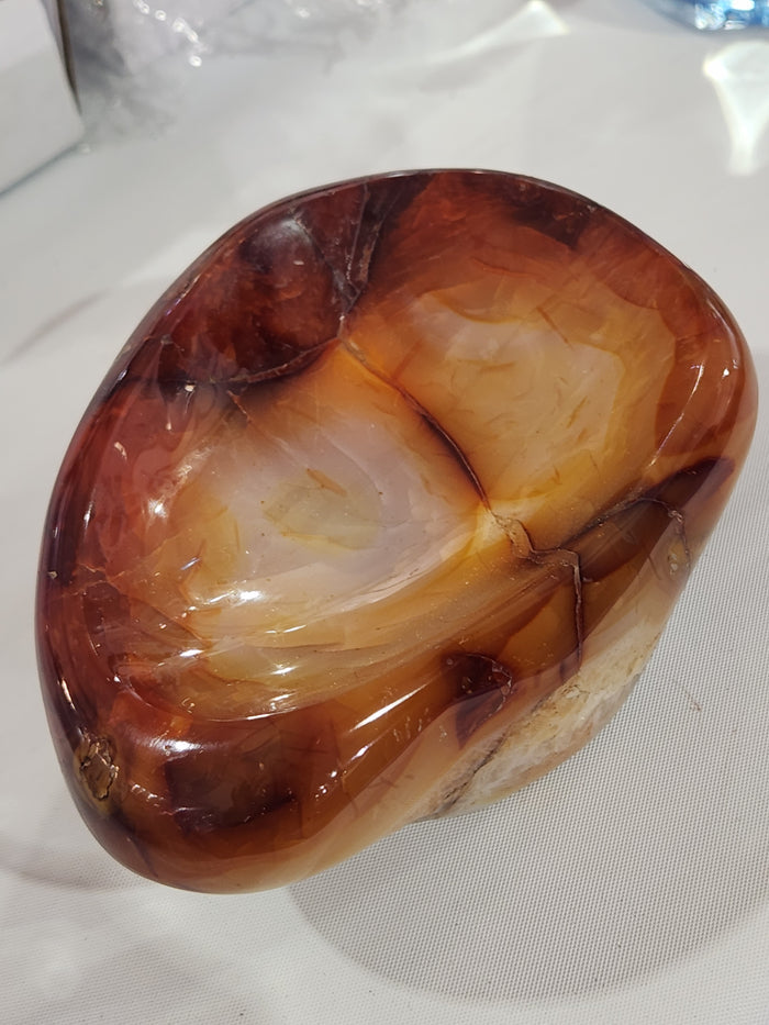 Carnelian Handmade Bowl: Home Warmth and Meditation Serenity | Reiki/Chakra/Healing | Home Decor - Shwasam