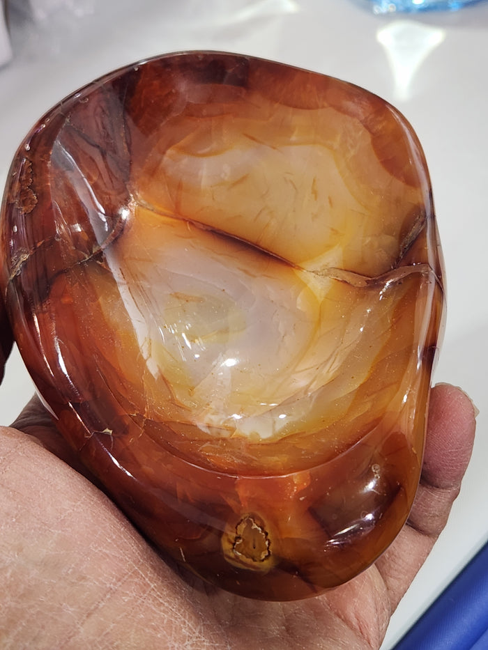 Carnelian Handmade Bowl: Home Warmth and Meditation Serenity | Reiki/Chakra/Healing | Home Decor - Shwasam