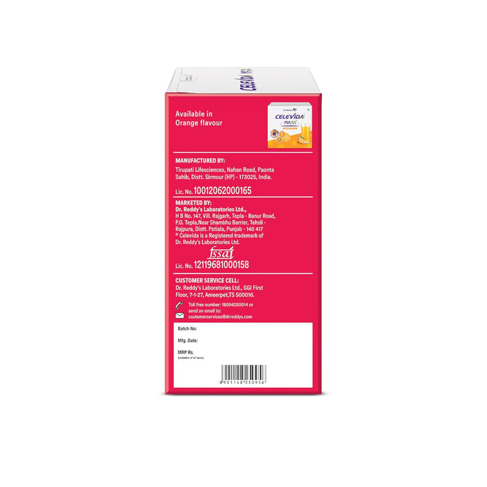 Celevida Maxx Dr. Reddys - High-Protein and Immunity Supplement to support muscle health and immunity | Strawberry Flavour | (7 sachets x 33g)