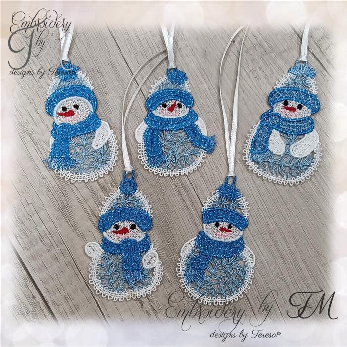 Christmas snowman large set / 4x4 hoop / two variations