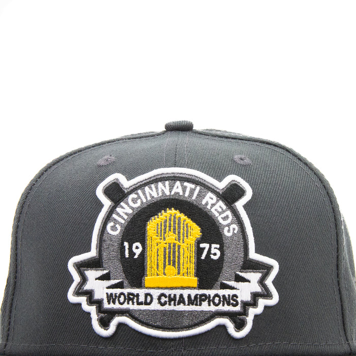 Cincinnati Reds 75 World Series Commissioner Fitted Cap (Dark Grey)