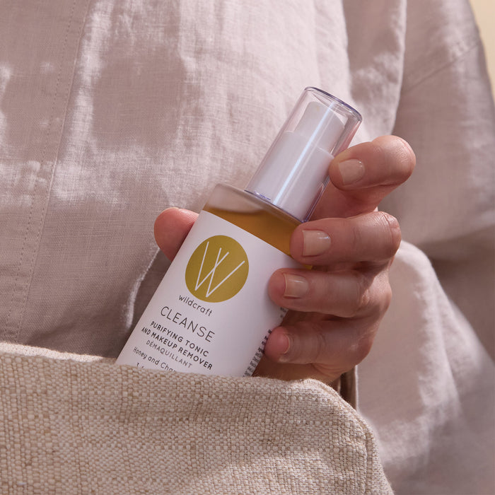Wildcraft-Cleanse Purifying Tonic and Makeup Remover-Skincare-cleanse-makeup-remover-holding-The Detox Market |
