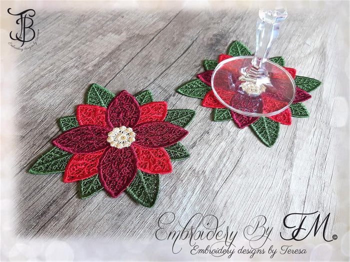 Coaster Poinsettia / 4x4 hoop