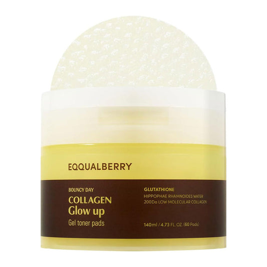 Eqqualberry Collagen Glow Up Gel Toner Pads Nudie Glow Australia