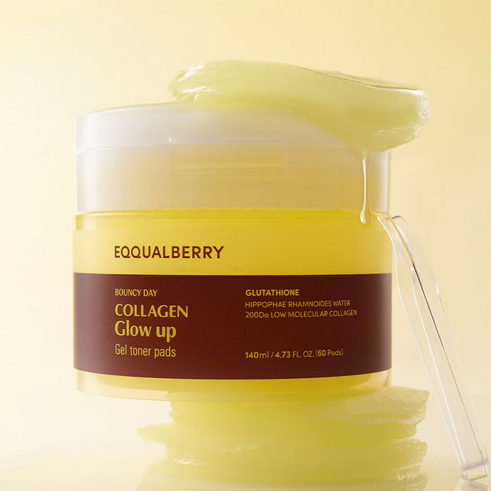 Eqqualberry Collagen Glow Up Gel Toner Pads Nudie Glow Australia
