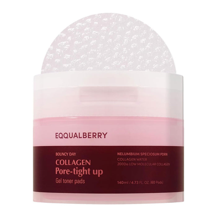 Eqqualberry Collagen Pore-Tight Up Gel Toner Pads Nudie Glow Australia