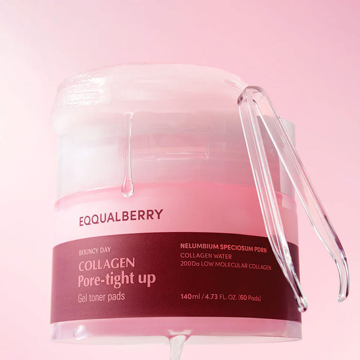 Eqqualberry Collagen Pore-Tight Up Gel Toner Pads Nudie Glow Australia