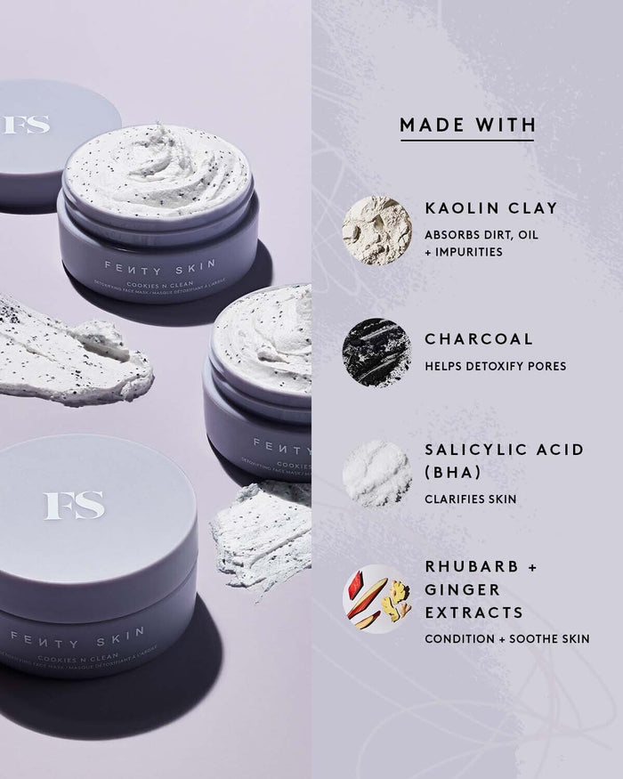 Cookies N Clean Whipped Clay Pore Detox Face Mask With Salicylic Acid + Charcoal
