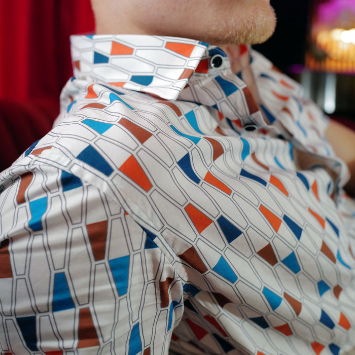 Cotton Mod Shirt - Lava Lamp White