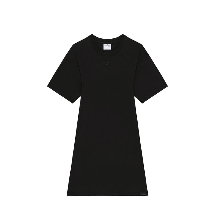 courrèges AC COTTON MINI DRESS, Black