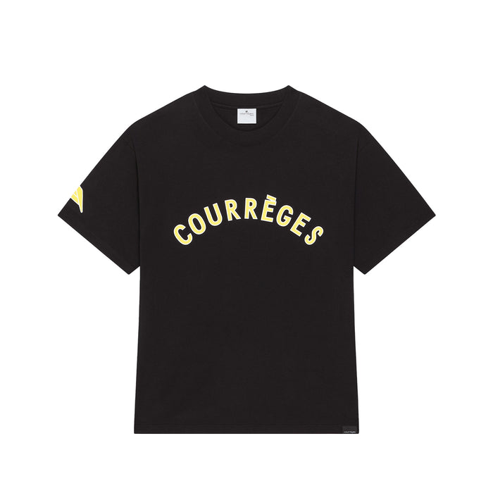 courrèges OVERSIZED PRINTED T-SHIRT, Black