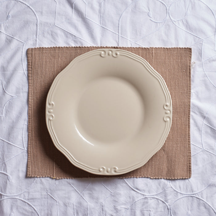 Cream Round Serving Platter