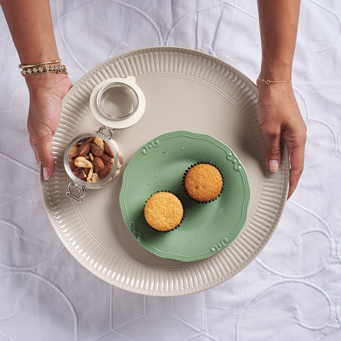 Cream Round Tray
