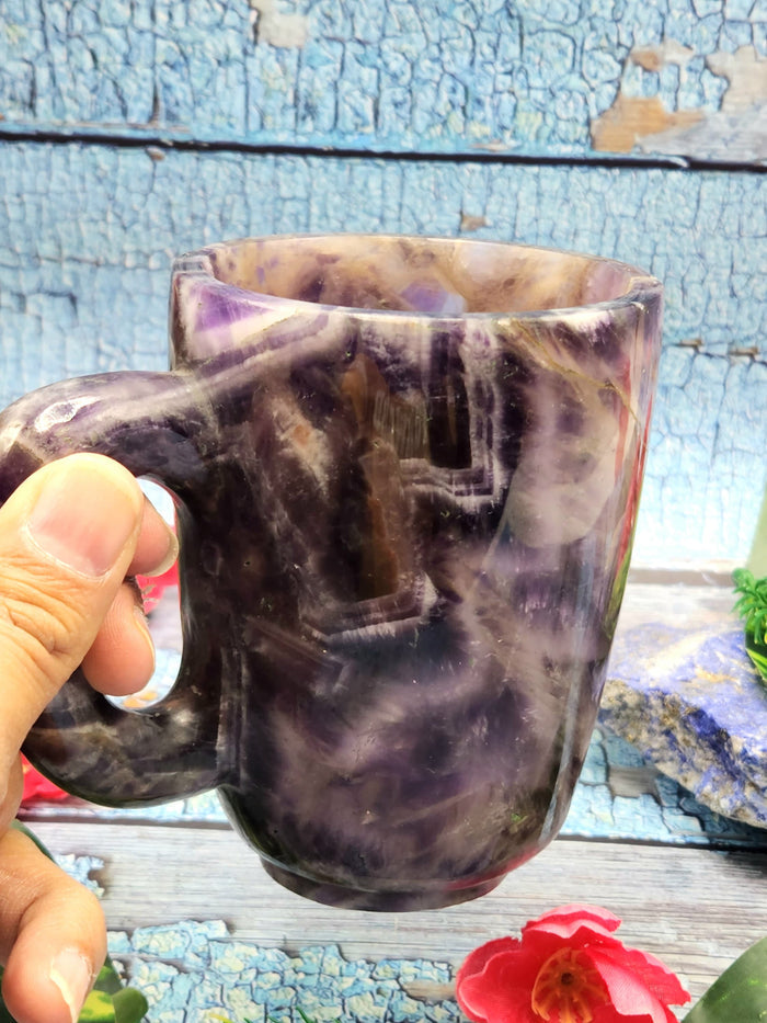 Crystal Gifts - Chevron Amethyst Tea Cup - ONLY 1 Cup