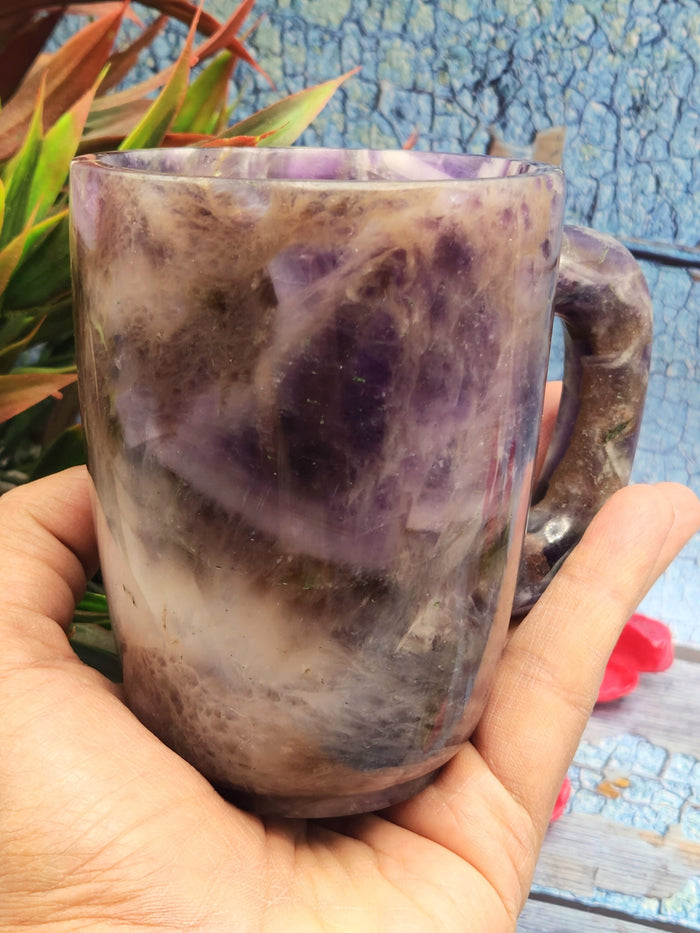 Crystal Gifts - Chevron Amethyst Tea Cup - ONLY 1 Cup