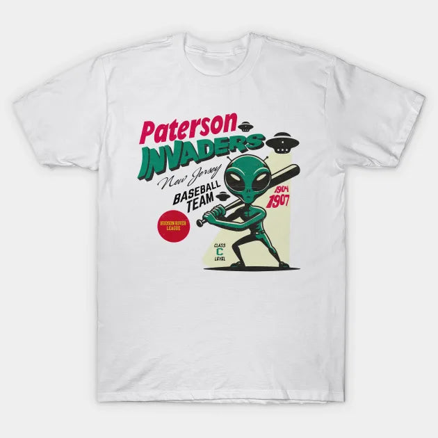Defunct Paterson Invaders Minor League Baseball Team T-Shirt