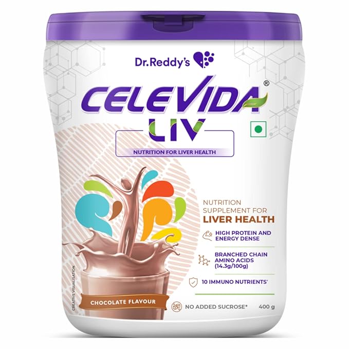 Dr.Reddys Celevida Liv | Nutrition Drink for liver health | Chocolate Flavour- 400g