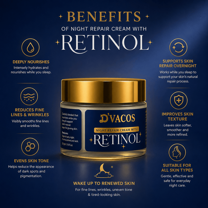 D’VACOS Night Repair Cream with Retinol - Cosmosentials