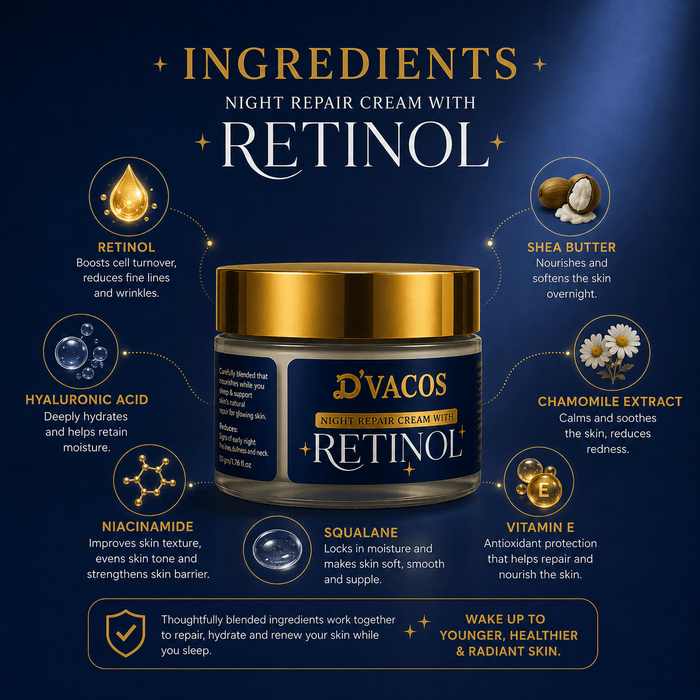 D’VACOS Night Repair Cream with Retinol - Cosmosentials