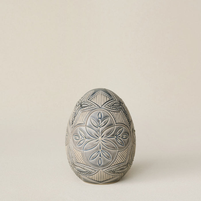 Hand-thrown and hand-glazed ceramic egg by Rookwood Pottery