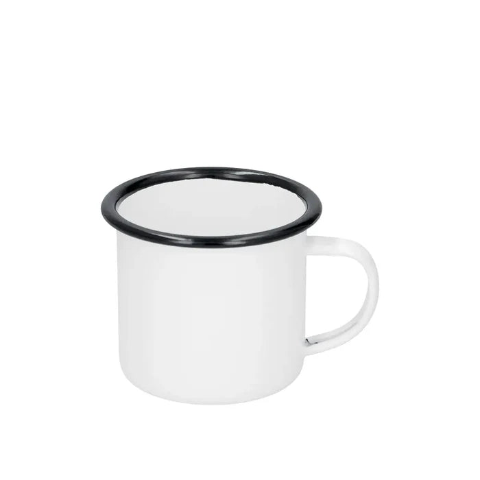 Enamel Sublimation Mug with Black Rim - 12oz