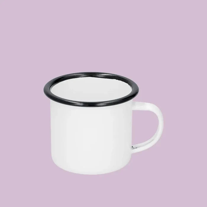 Enamel Sublimation Mug with Black Rim - 12oz