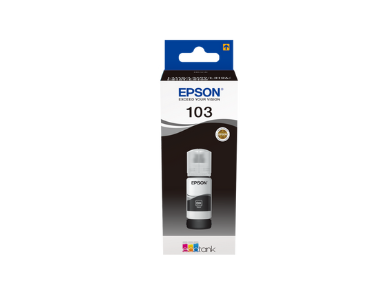 Packaging of Epson 103 EcoTank Black Original Ink Bottle