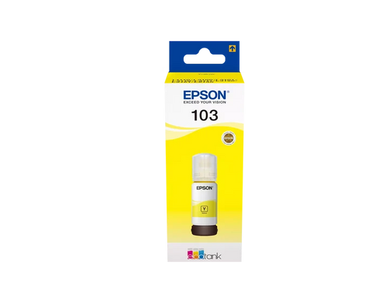 Packaging of Epson 103 EcoTank Yellow Original Ink Bottle